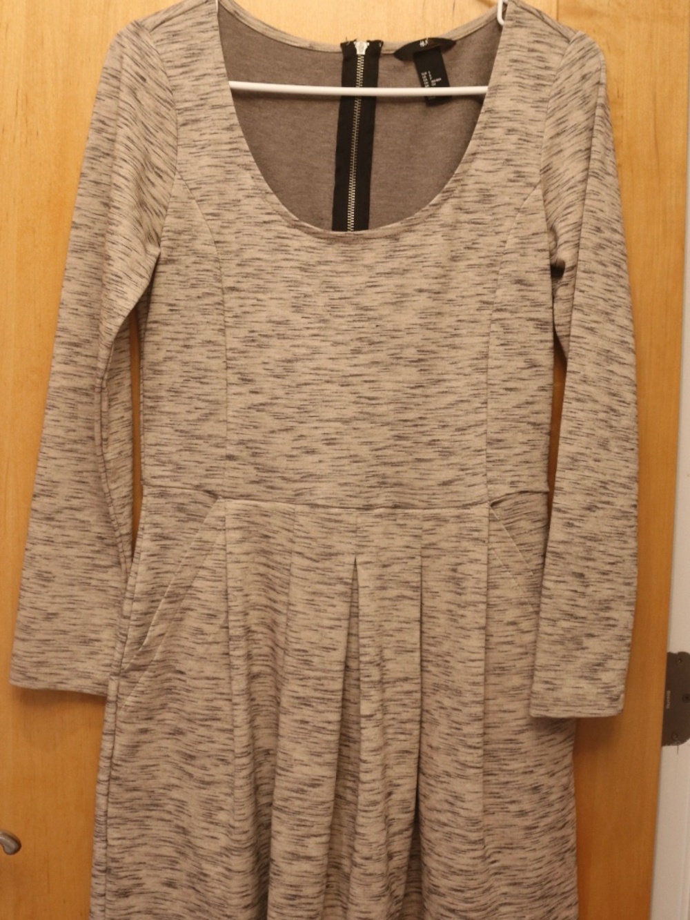 H&M Space Dye Long Sleeve Skater Dress, Size Small